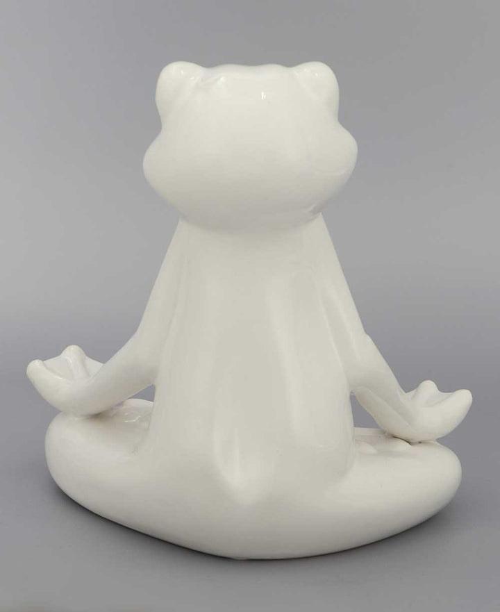 Set of 3 Yoga Frog Ceramic Figurines - Sculptures & Statues