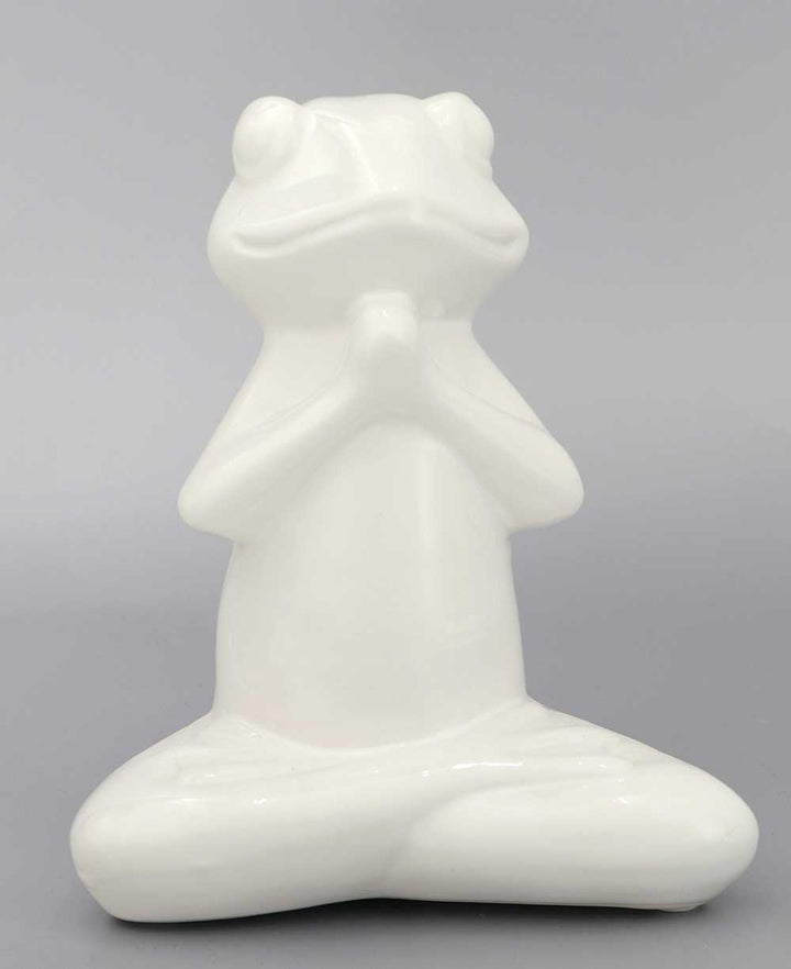 Set of 3 Yoga Frog Ceramic Figurines - Sculptures & Statues