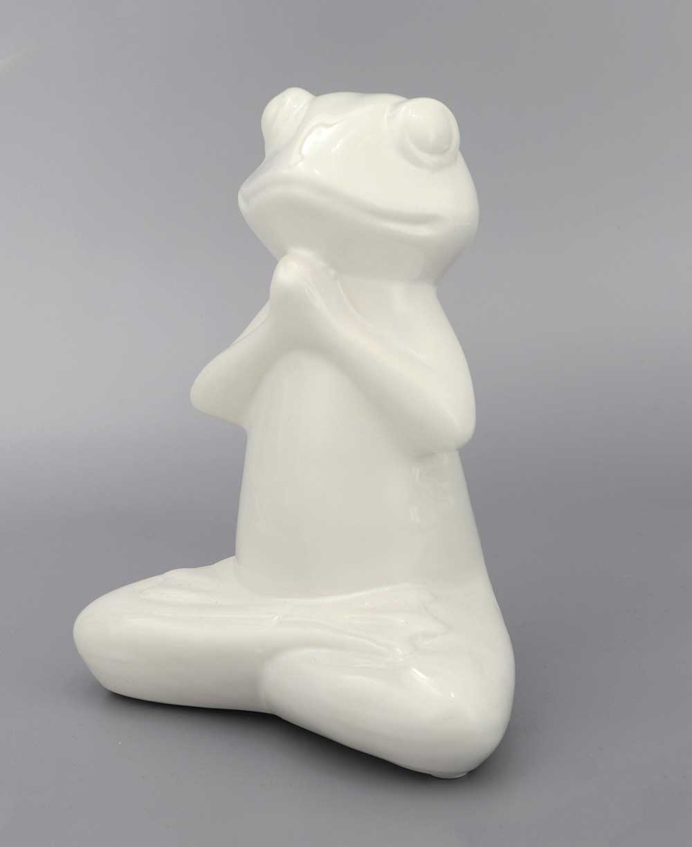 Set of 3 Yoga Frog Ceramic Figurines - Sculptures & Statues