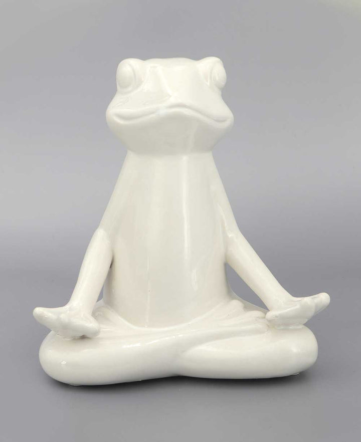 Set of 3 Yoga Frog Ceramic Figurines - Sculptures & Statues