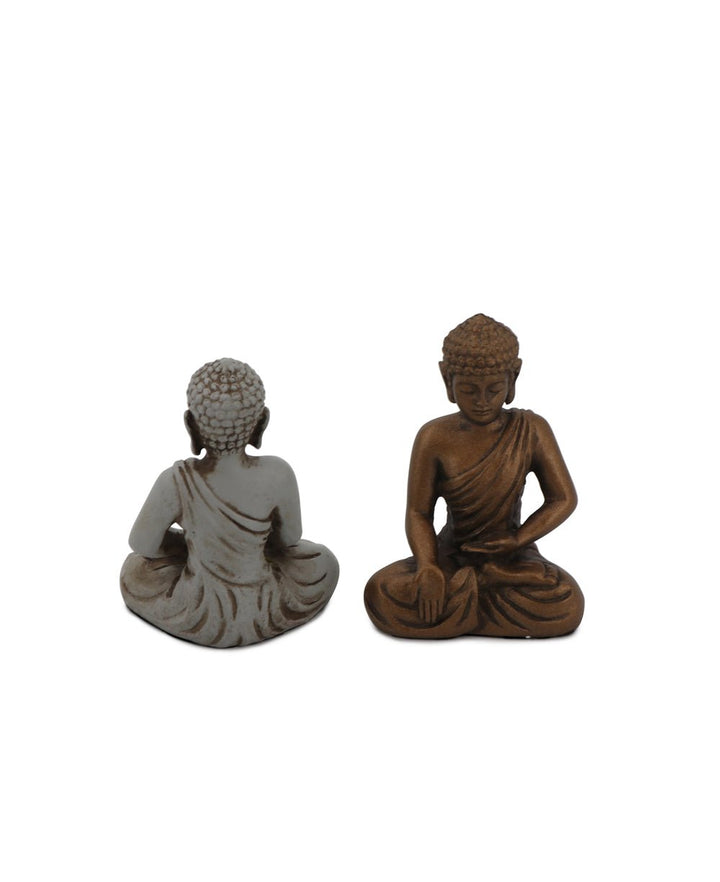 Set of Two Miniature Meditating Buddha Statues - Sculptures & Statues