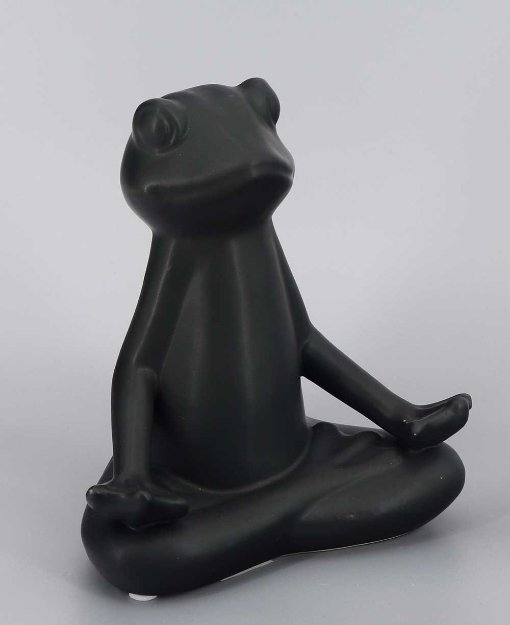 Set pf 3 Yoga Frog Black Ceramic Statues - Sculptures & Statues