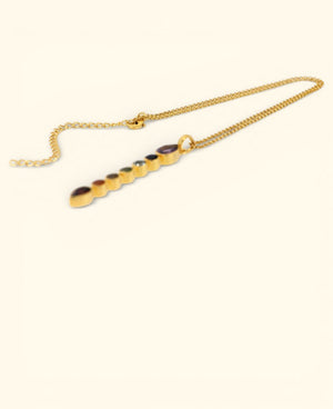 Seven Chakra Gemstone Necklace – 18K Gold Plated Vertical Chakra Pendant - Necklaces