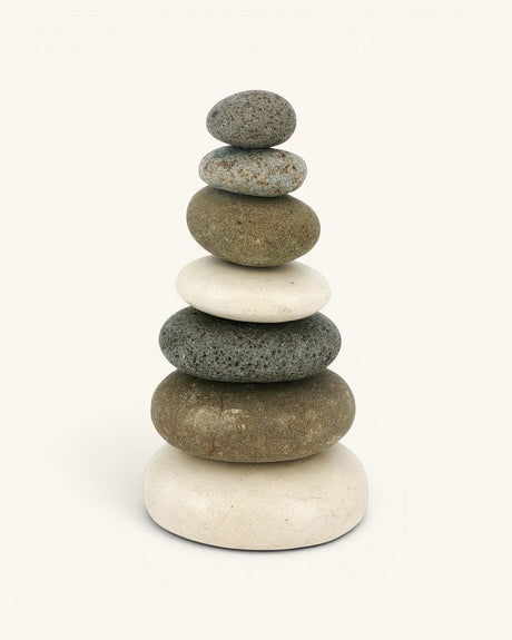 Seven - Stone Rock Cairn — 10.5 Inch Natural Stacked Stone Zen Decor - Decor