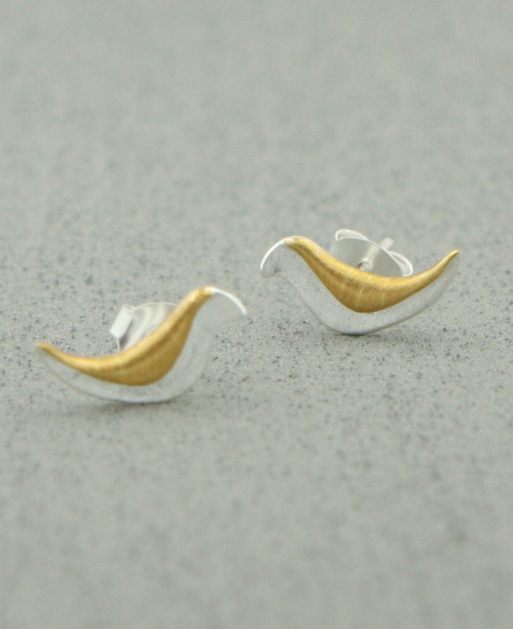 Sing Your Song Gold and Silver Tone Bird Earrings - Meaningful Jewelry