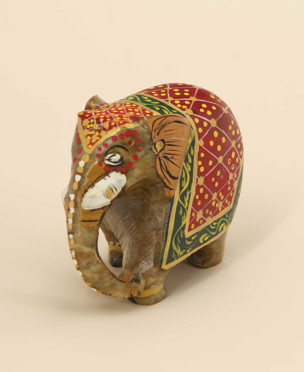 Small Handmade Elephant Sculpture, India - Statues