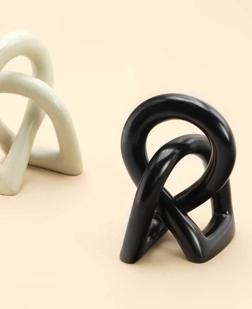 Small Kisii Eternity Knot Soapstone Statue, Kenya - Statues Black