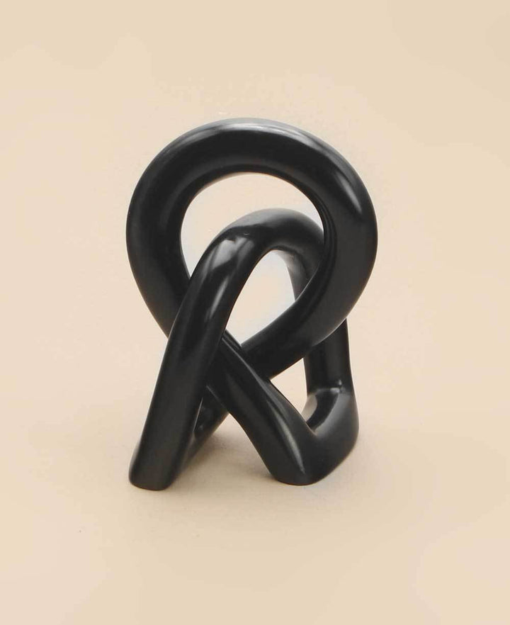 Small Kisii Eternity Knot Soapstone Statue, Kenya - Statues Black