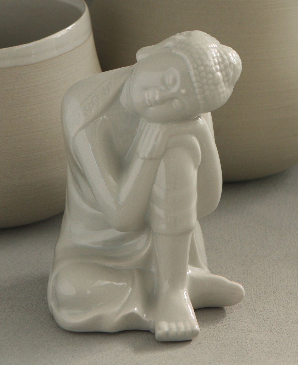 Small Resting Buddha Ceramic Statue - Sculptures & Statues