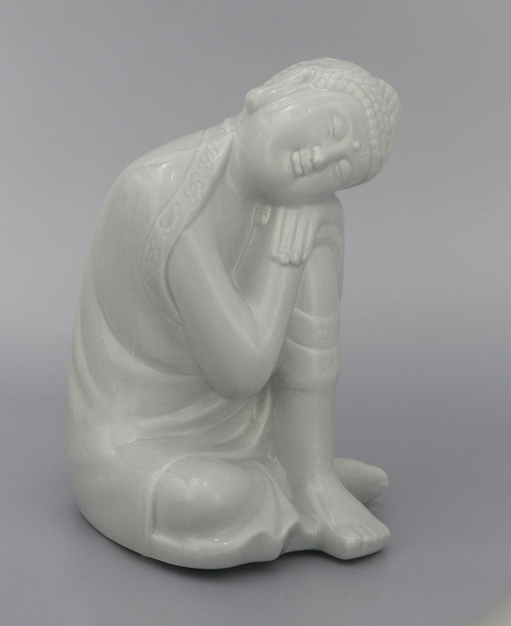 Small Resting Buddha Ceramic Statue - Sculptures & Statues