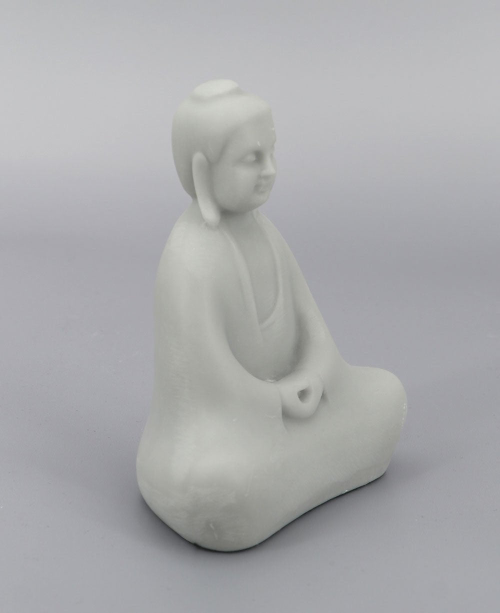 Soft Grey Abstract Meditating Buddha Statue - Sculptures & Statues