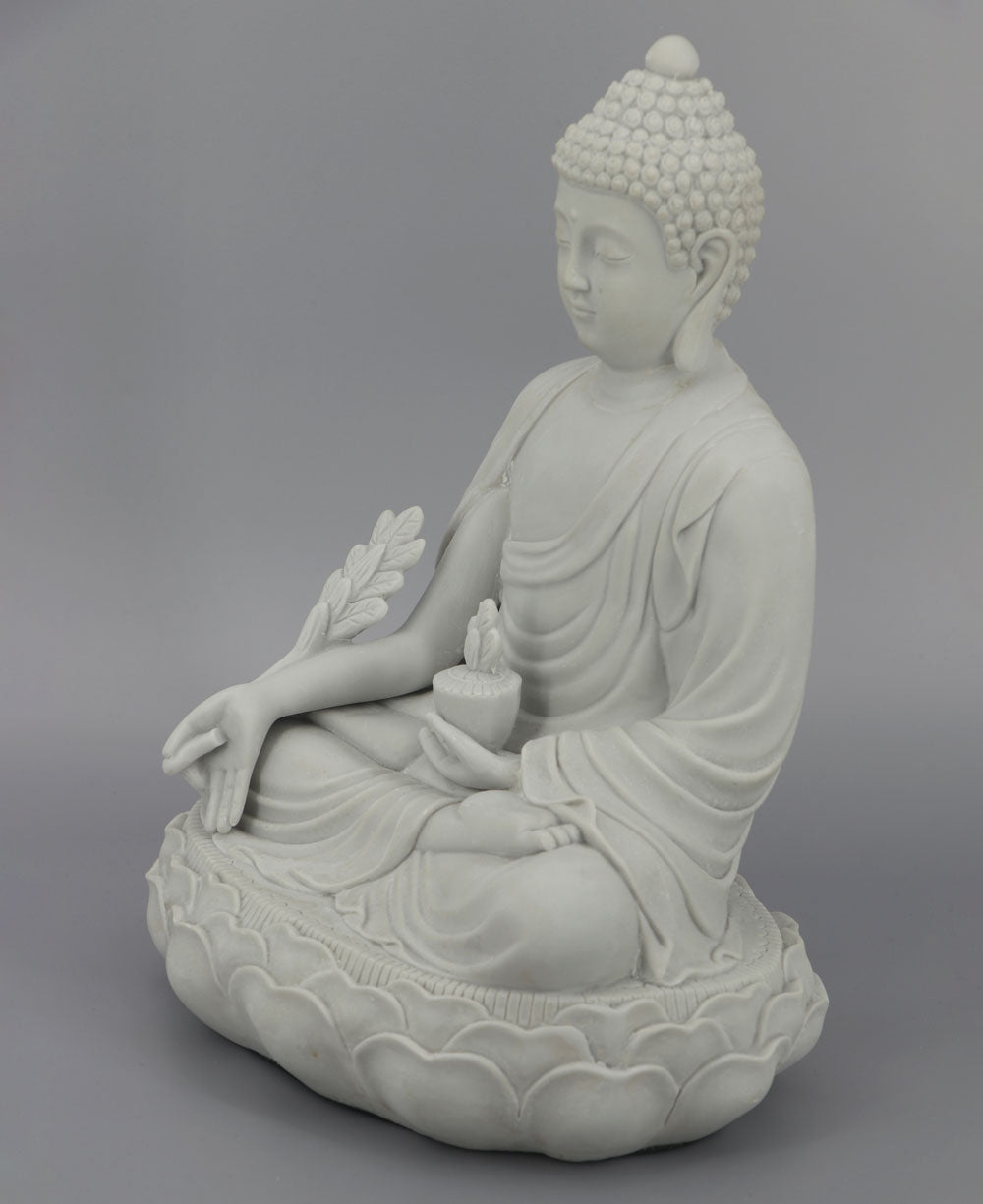 Soft Grey Medicine Buddha Garden Statue - Sculptures & Statues