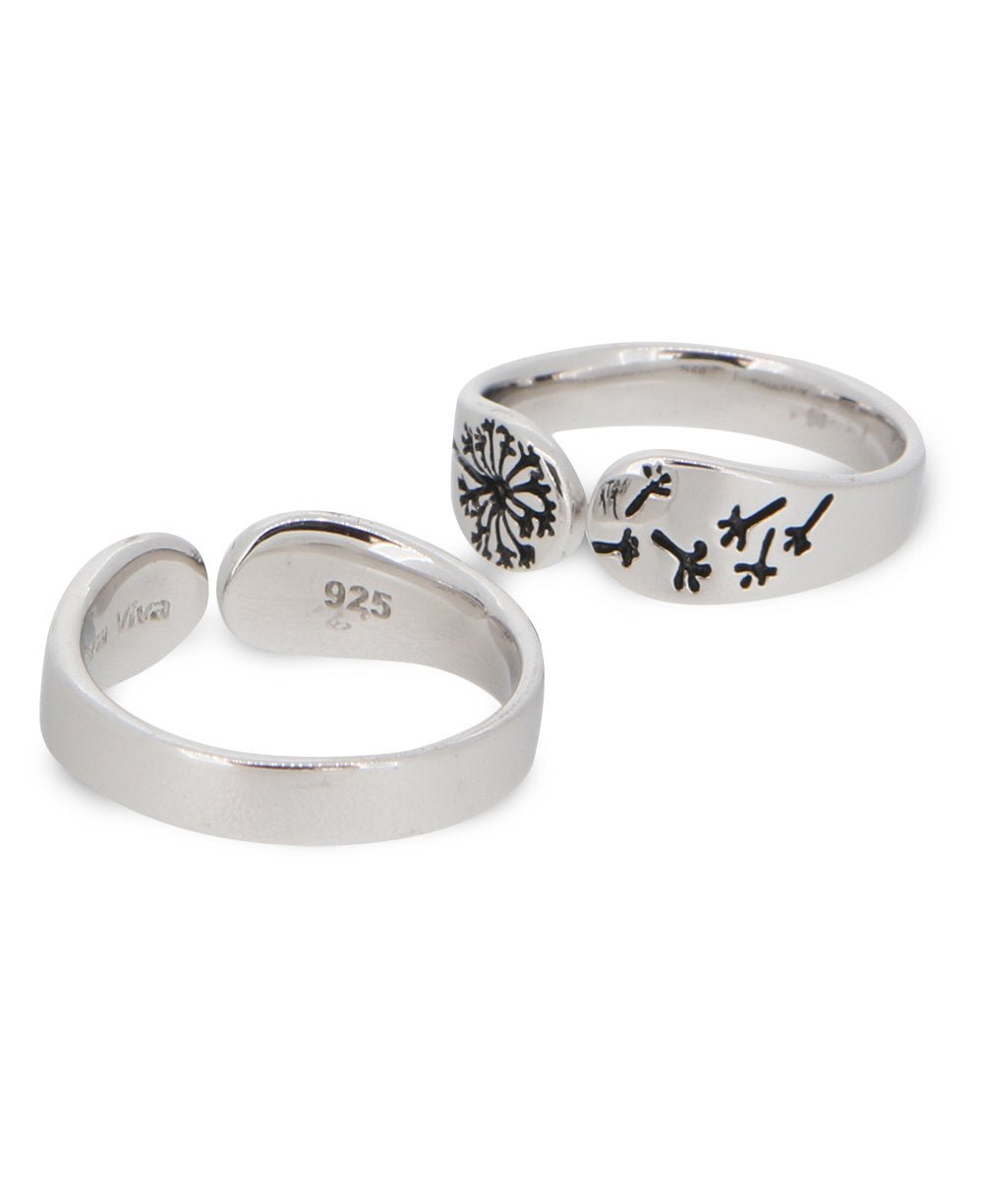 Sterling Silver Adjustable Dandelion Ring - Rings