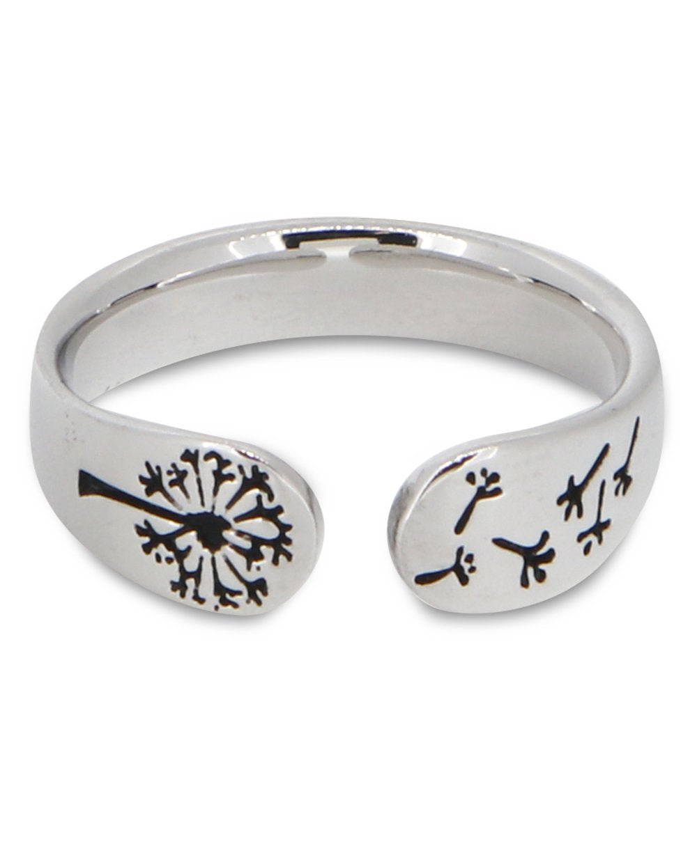 Sterling Silver Adjustable Dandelion Ring - Rings