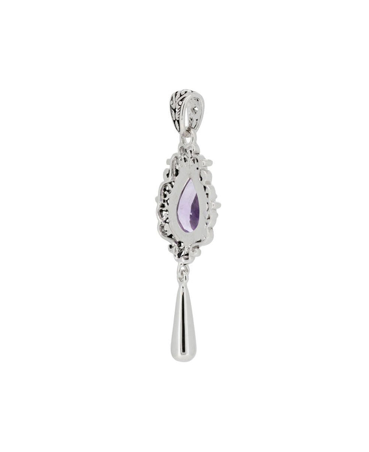 Sterling Silver and Amethyst Teardrop Pendant - Charms & Pendants