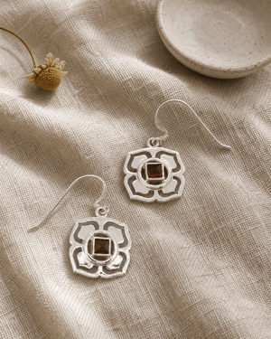 Sterling Silver and Gemstone Chakra Earrings - Earrings Throat Chakra