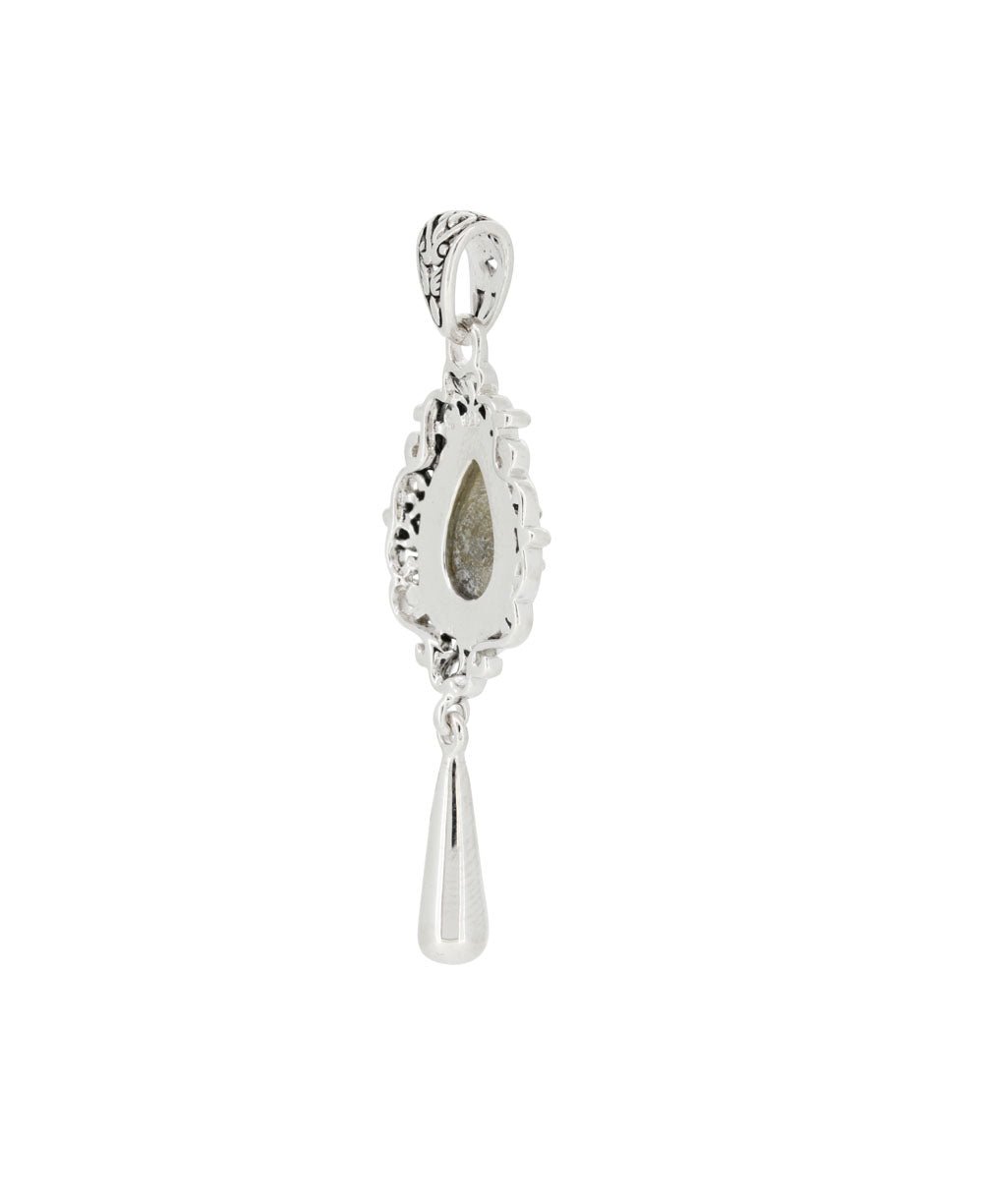 Sterling Silver and Labradorite Teardrop Pendant - Charms & Pendants