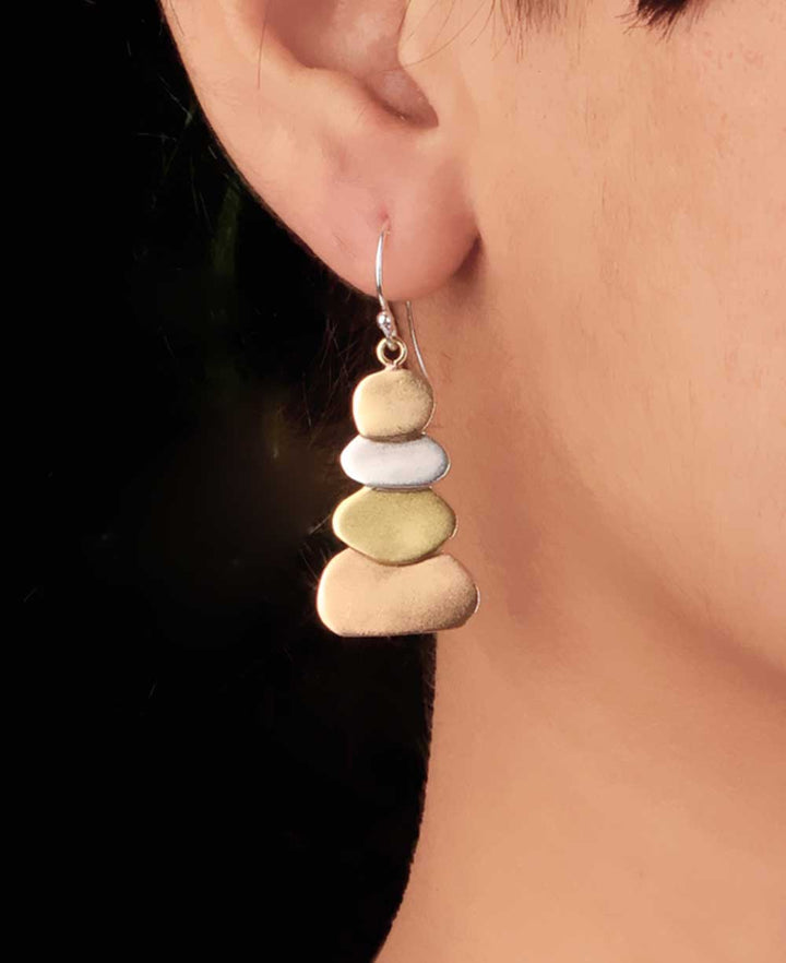 Sterling Silver and Mixed Metal Cairn Earrings - Earrings