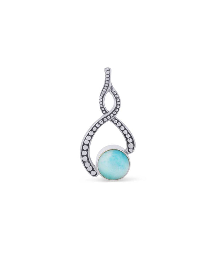 Sterling Silver Asymmetric Twist Larimar Pendant - Pendants