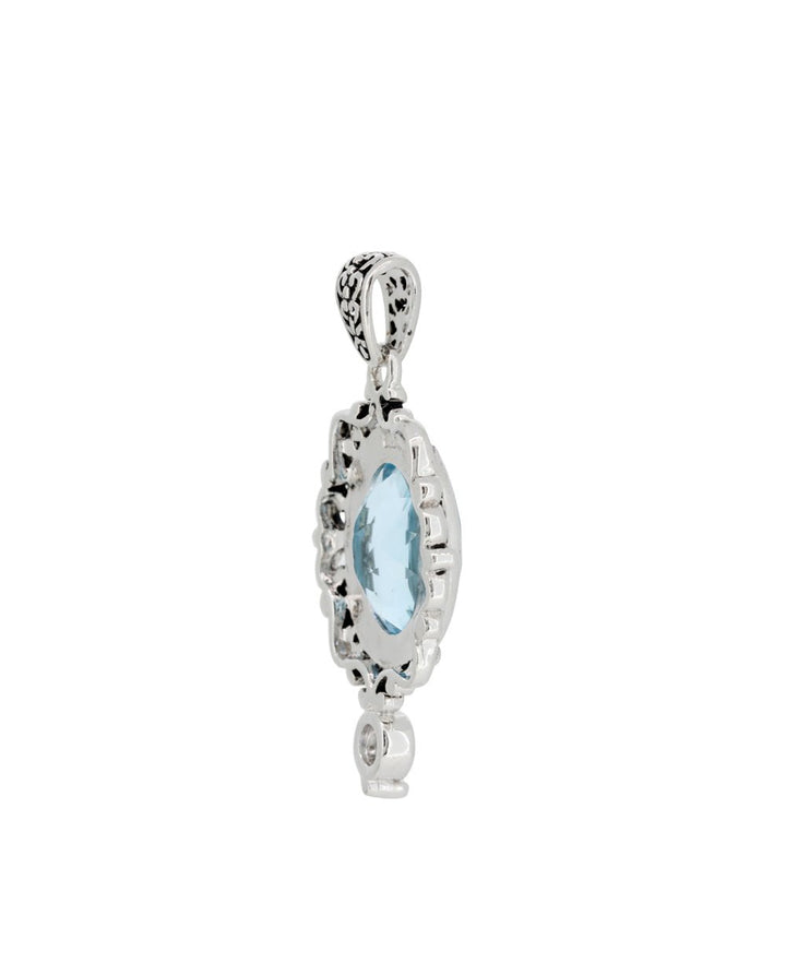 Sterling Silver Blue Topaz Pendant - Charms & Pendants