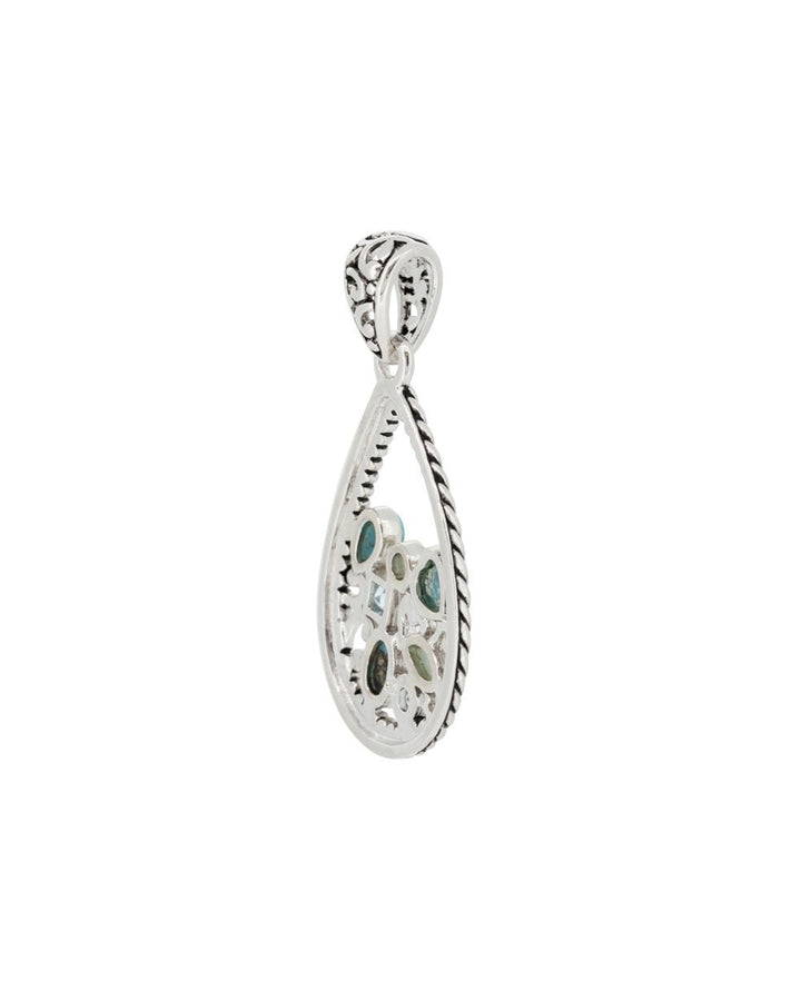 Sterling Silver Calming Blue Gemstone Pendant - Charms & Pendants