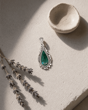 Sterling Silver Chrysocolla Pendant - Charms & Pendants