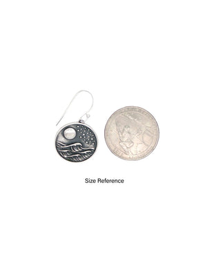 Sterling Silver Full Moon Wave Earrings – Ocean - Inspired Jewelry - Earrings