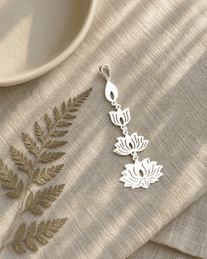 Sterling Silver Lotus Bloom Pendant – Symbol of Growth Yoga Jewelry - Pendant