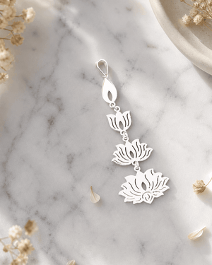 Sterling Silver Lotus Bloom Pendant – Symbol of Growth Yoga Jewelry - Pendant