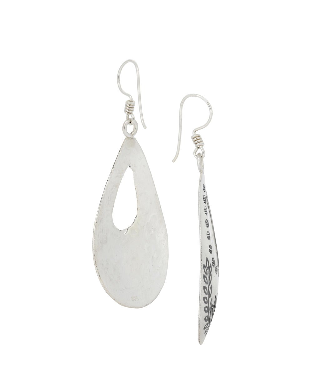 Sterling Silver Lotus Dangle Earrings - Earrings