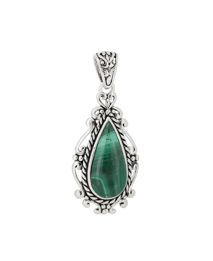 Sterling Silver Malachite Pendant - Charms & Pendants