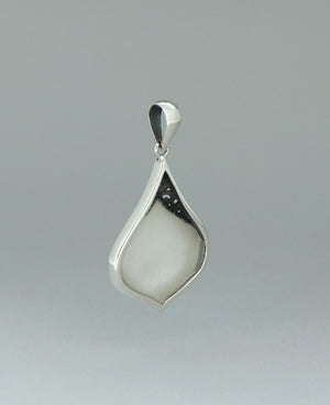 Sterling Silver Mother Of Pearl Lotus Petal Pendant - Charms & Pendants