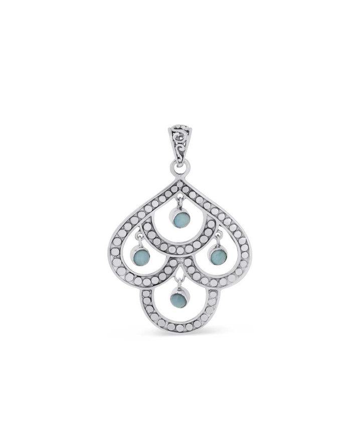 Sterling Silver Multi - Loop Larimar Pendant - Pendants