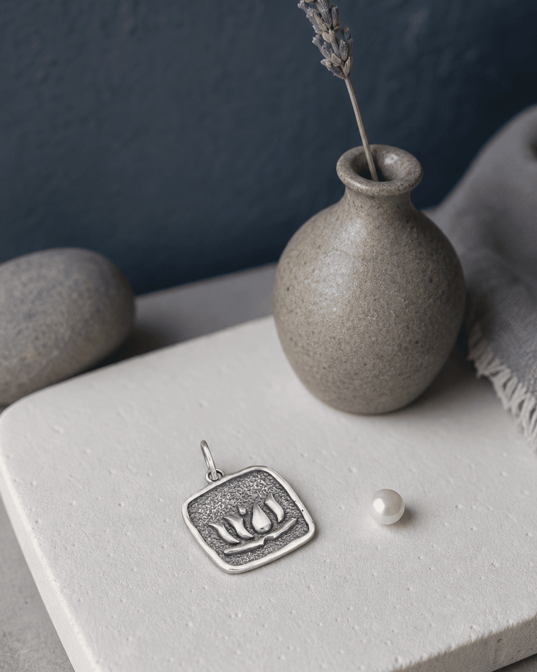 Sterling Silver No Mud No Lotus Pendant – Symbol of Growth and Spiritual Awakening - Pendants