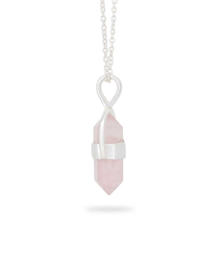 Sterling Silver Rose Quartz Point Necklace - Necklaces