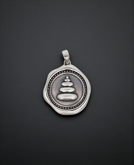 Sterling Silver Zen Cairn Stack Pendant - Pendant
