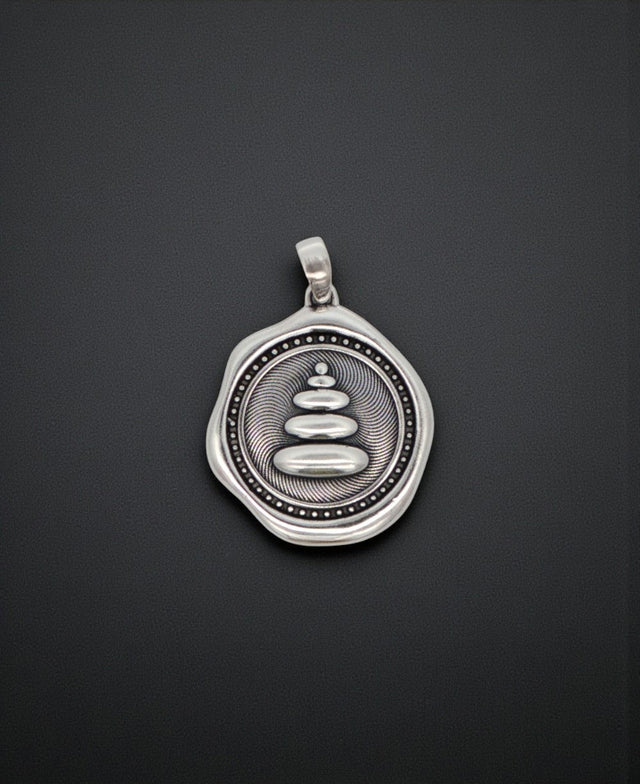 Sterling Silver Zen Cairn Stack Pendant - Pendant