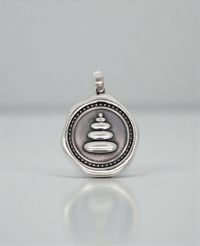 Sterling Silver Zen Cairn Stack Pendant - Pendant