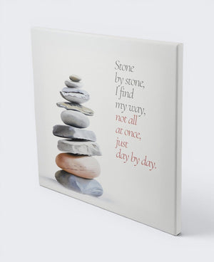 "Stone by Stone" Zen Cairn Canvas Print — 12 - Inch Wood Framed Wall Art - Wall Art
