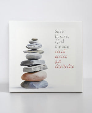 "Stone by Stone" Zen Cairn Canvas Print — 12 - Inch Wood Framed Wall Art - Wall Art