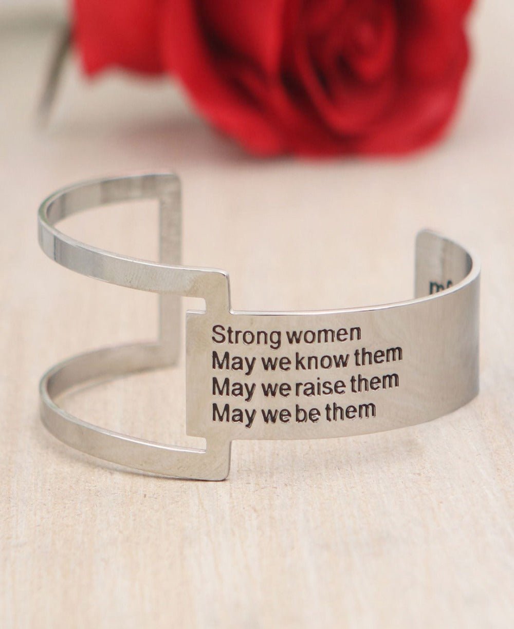 Strong Women Geometric Cuff Bracelet - Meaningful Jewelry