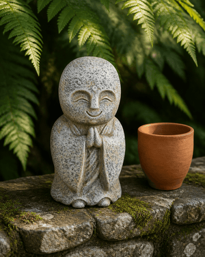 Textured Jizo Namaste Statue - Sculptures & Statues
