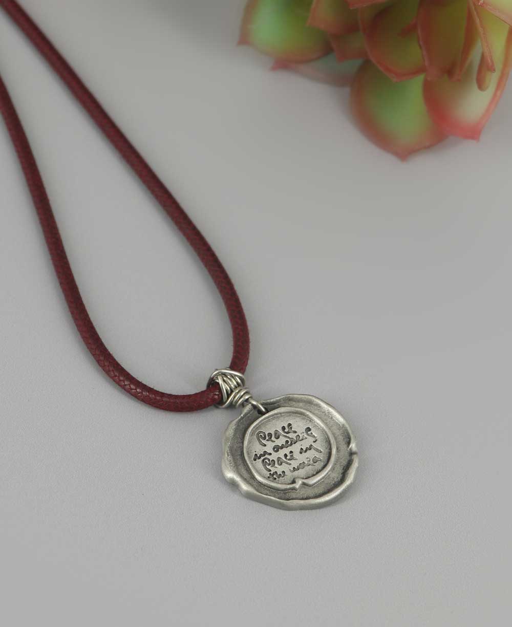 Thich Nhat Hanh Peace Quote Pendant Necklace - Necklaces