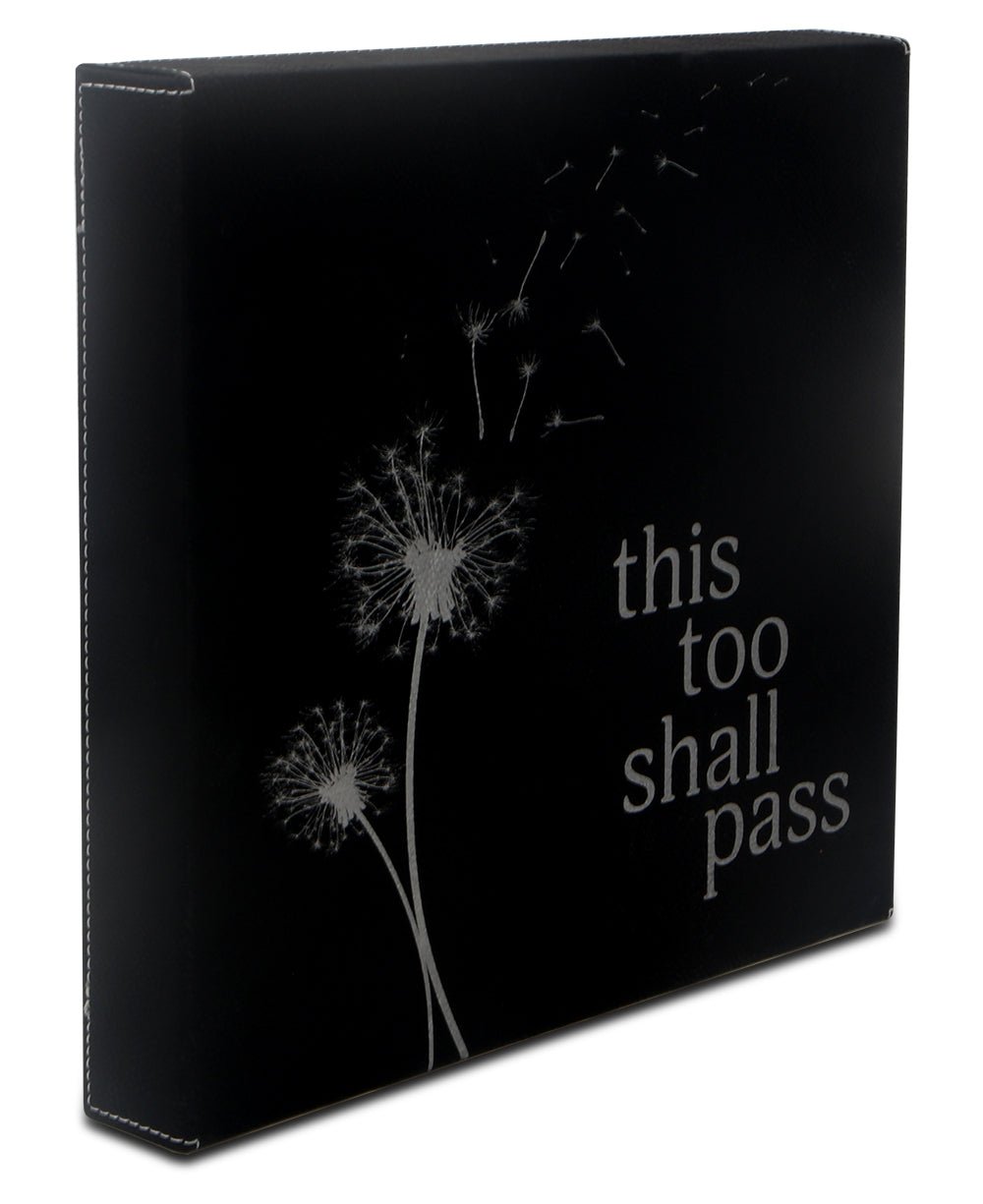 This Too Shall Pass Leatherette Black and Silver Inspirational Wall Hanging - Wall Art