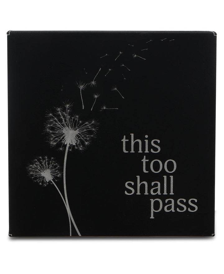 This Too Shall Pass Leatherette Black and Silver Inspirational Wall Hanging - Wall Art