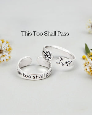 This Too Shall Pass Sterling Silver Mantra Ring - Rings