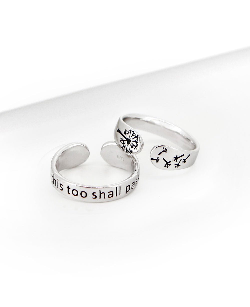 This Too Shall Pass Sterling Silver Mantra Ring - Rings