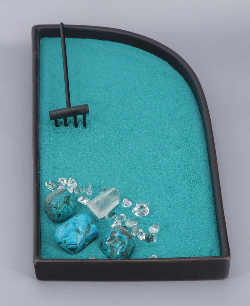 Throat Chakra Chrysocolla Meditation Zen Garden for Clarity Buddha Groove