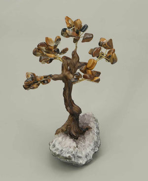 Tiger’s Eye Gemstone Bonsai Tree - New