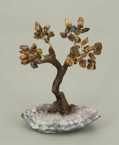 Tiger’s Eye Gemstone Bonsai Tree - New
